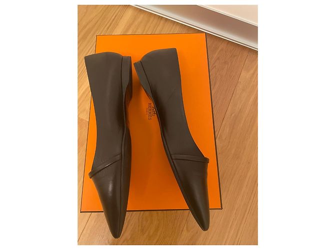 Bailarinas Hermès de cuero negro - vista 3