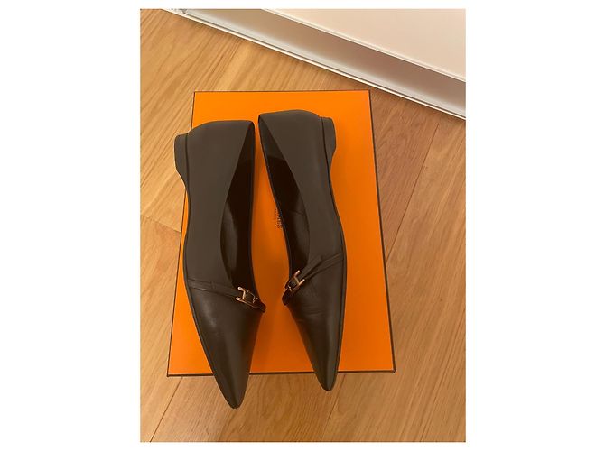 Bailarinas Hermès de cuero negro - vista 4