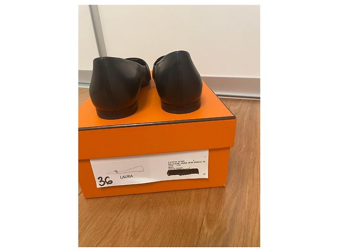 Bailarinas Hermès de cuero negro - vista 5