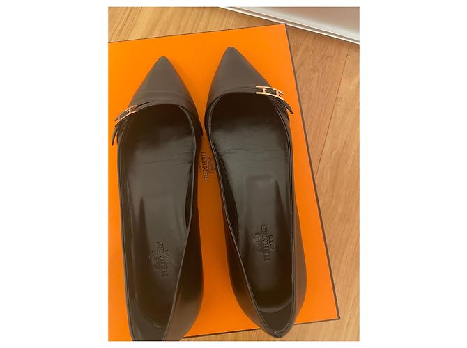 Bailarinas Hermès de cuero negro - vista 6