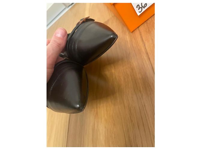 Bailarinas Hermès de cuero negro - vista 9