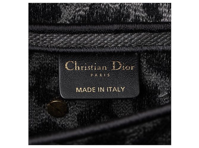 Saddle Borsa a sella media in tela leopardata Dior Nero - vista 8