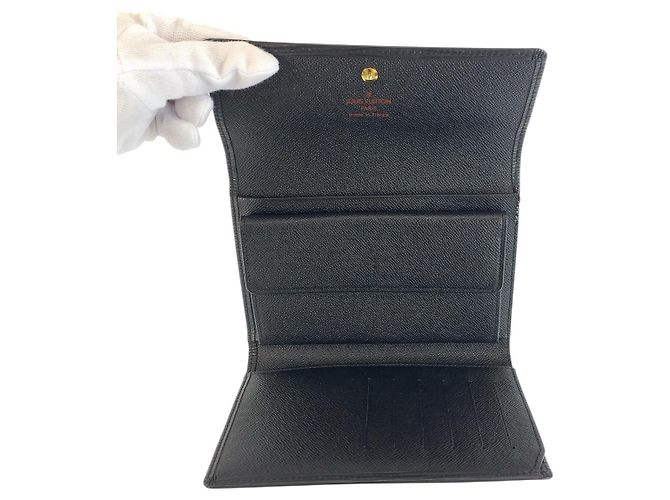 Louis Vuitton Leather Compact Wallet Black - view 7