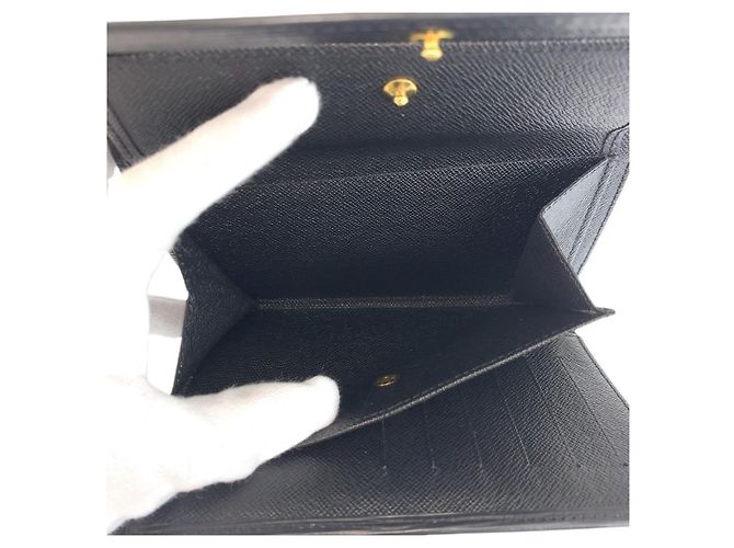 Louis Vuitton Leather Compact Wallet Black - view 8