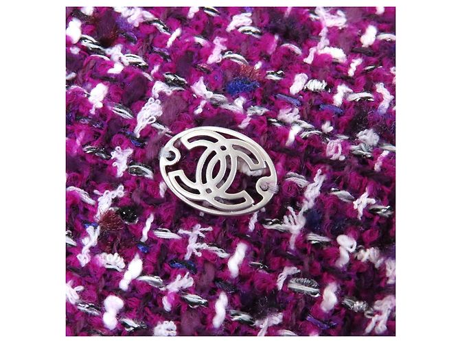 Timeless Saia de tweed de algodão com placa COCO da Chanel Roxo - vista 5