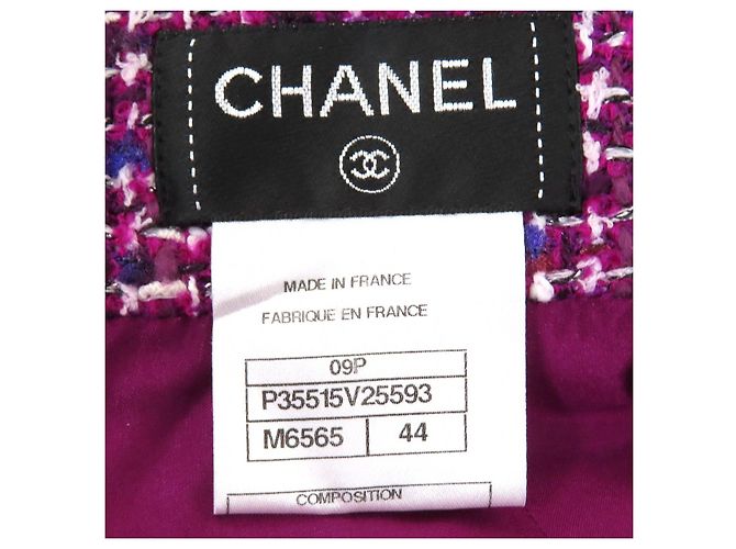 Timeless Saia de tweed de algodão com placa COCO da Chanel Roxo - vista 6