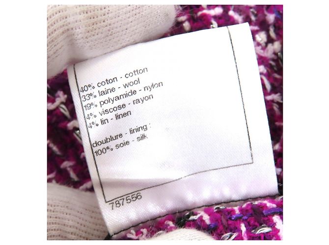 Timeless Saia de tweed de algodão com placa COCO da Chanel Roxo - vista 7