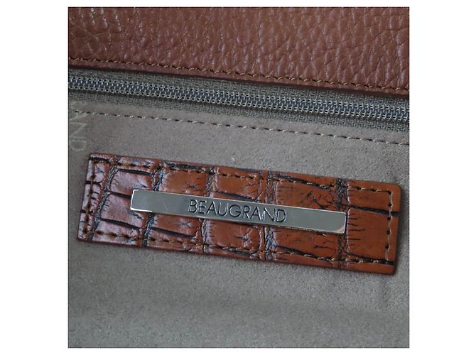 Autre Marque Borsa a mano 2 in 1 in pelle di coccodrillo Beaugrand Marrone - vista 13
