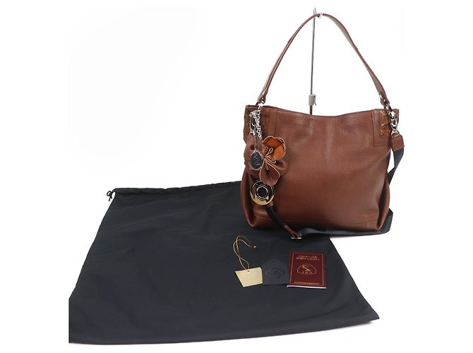 Autre Marque Borsa a mano 2 in 1 in pelle di coccodrillo Beaugrand Marrone - vista 2