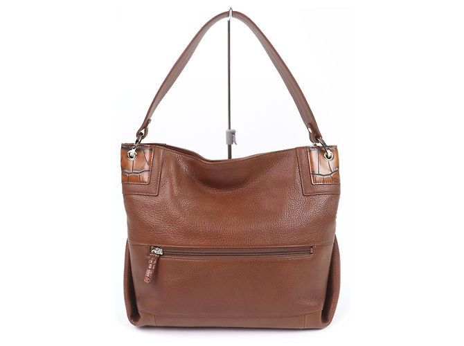 Autre Marque Borsa a mano 2 in 1 in pelle di coccodrillo Beaugrand Marrone - vista 3