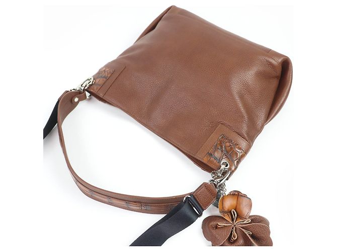 Autre Marque Borsa a mano 2 in 1 in pelle di coccodrillo Beaugrand Marrone - vista 6