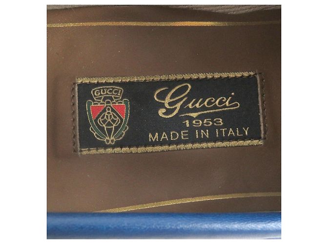 Mocassini in pelle Horsebit Gucci Blu - vista 6