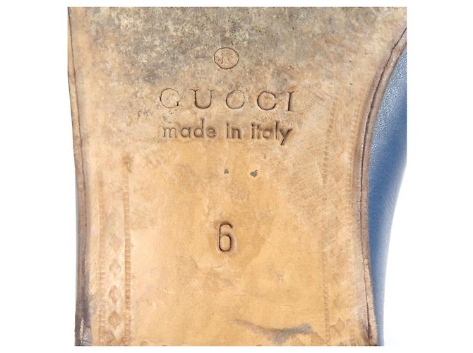 Mocassini in pelle Horsebit Gucci Blu - vista 7