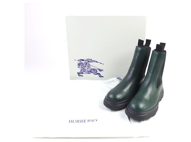 Stivali Chelsea Creeper Burberry Verde - vista 2