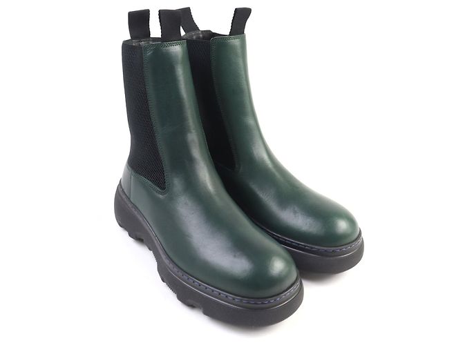 Stivali Chelsea Creeper Burberry Verde - vista 3
