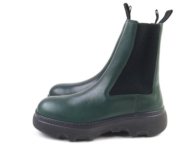 Stivali Chelsea Creeper Burberry Verde - vista 4