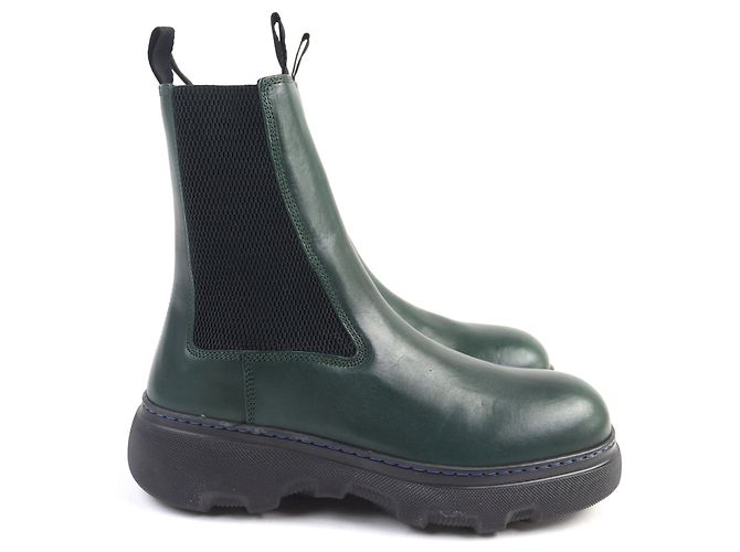 Stivali Chelsea Creeper Burberry Verde - vista 5