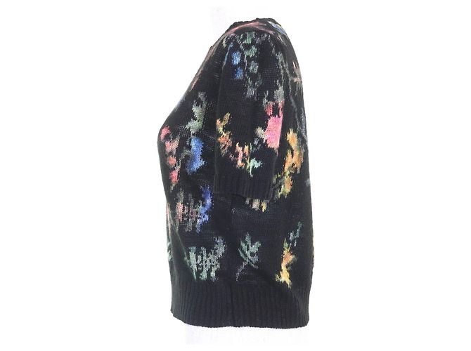 Christian Dior Floral Hanf Stricktop Schwarz - Ansicht 2