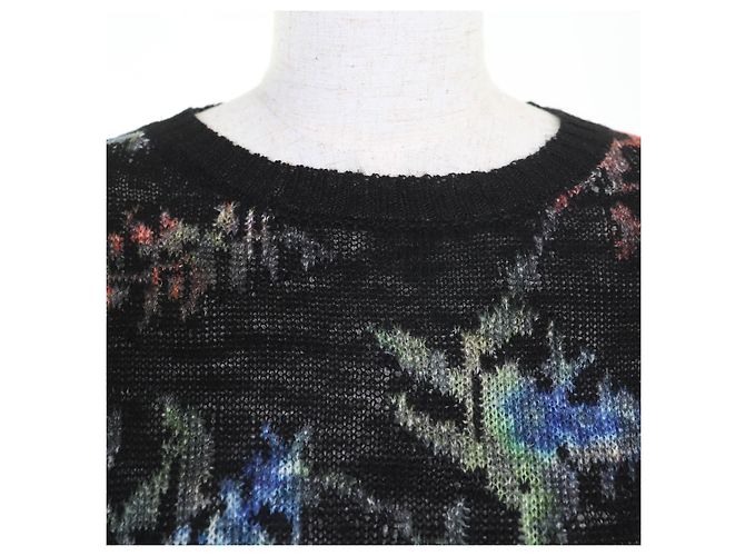 Christian Dior Floral Hanf Stricktop Schwarz - Ansicht 4