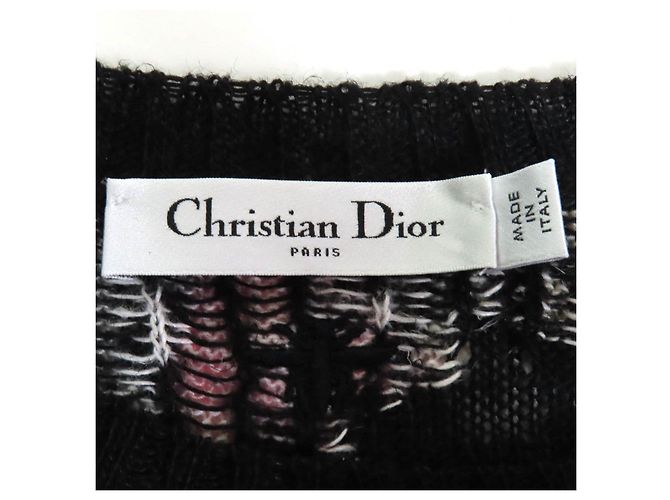Christian Dior Floral Hanf Stricktop Schwarz - Ansicht 5