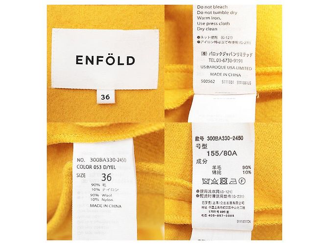 Autre Marque Abrigo Chester de Lana Melton ENFOLD Amarillo - vista 10
