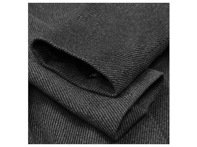 Autre Marque Abrigo de mezcla de lana de angora Balmain Castaño Gris antracita - vista 12
