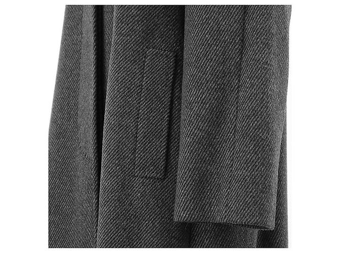 Autre Marque Abrigo de mezcla de lana de angora Balmain Castaño Gris antracita - vista 4
