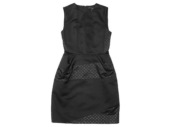 Vestido de seda Monogram Louis Vuitton Negro - vista 11