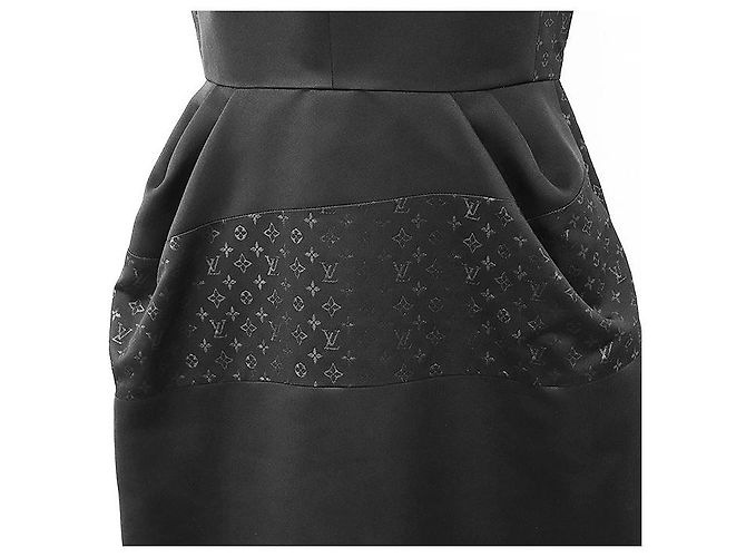 Vestido de seda Monogram Louis Vuitton Negro - vista 3