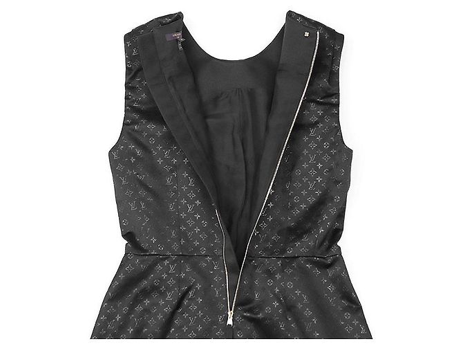 Vestido de seda Monogram Louis Vuitton Negro - vista 6