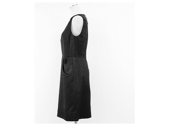 Vestido de seda Monogram Louis Vuitton Negro - vista 8