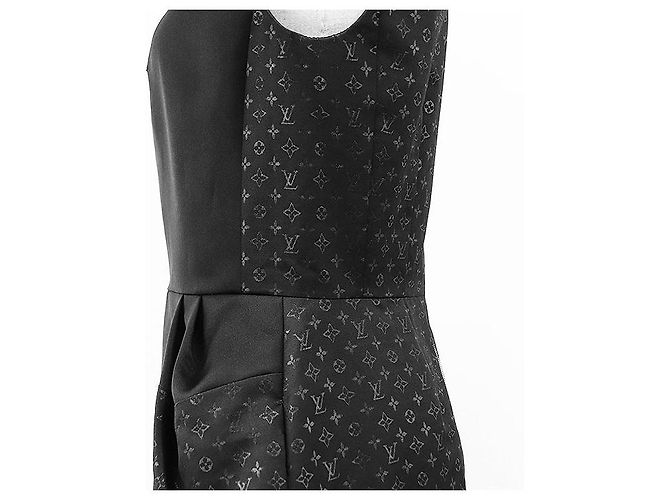 Vestido de seda Monogram Louis Vuitton Negro - vista 9