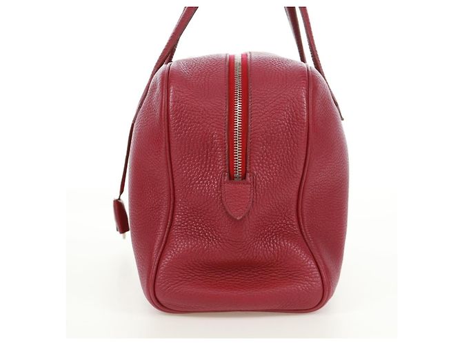 Borsa Victoria II in pelle Hermès Rosso - vista 3