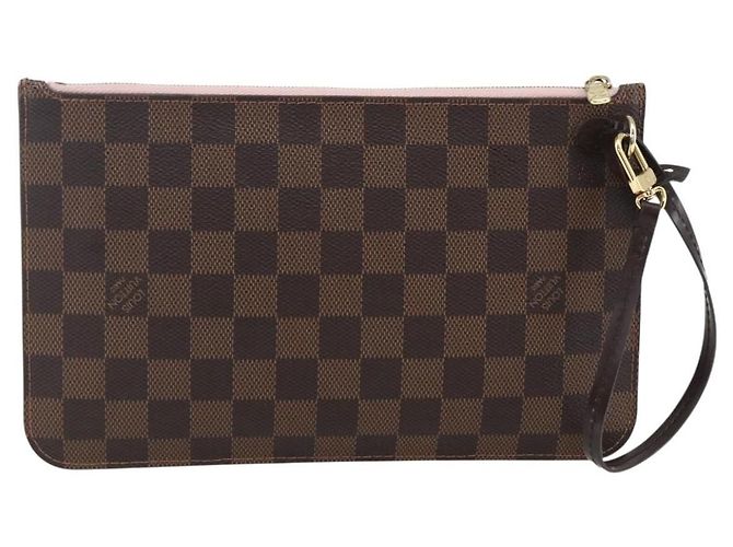 Louis Vuitton Neverfull Pochette Damier Ebene MM Marrone - vista 2