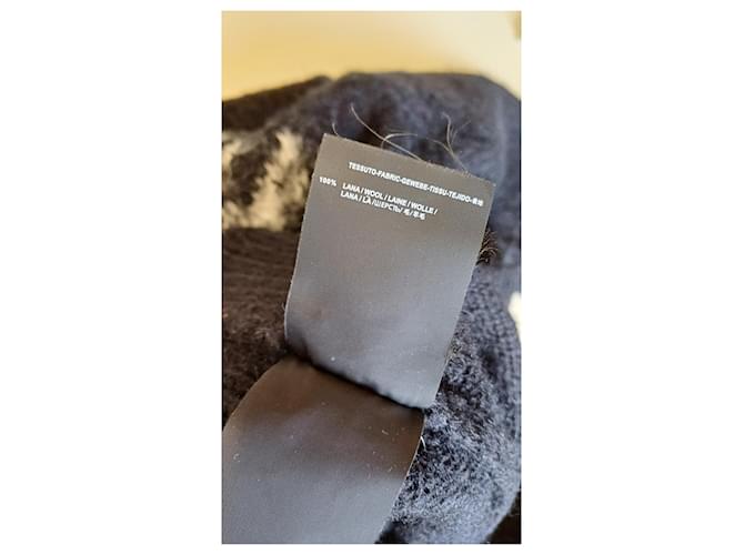 Saint Laurent Schwarzer Wollpullover mit Logo Rundhals - Ansicht 8