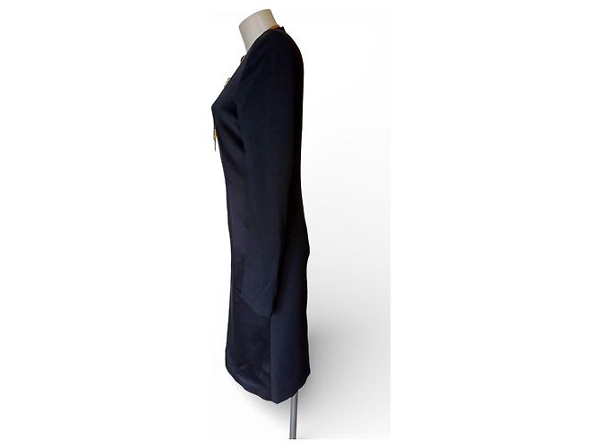 Haider Ackermann Schwarzes Etuikleid aus Satin - Ansicht 6