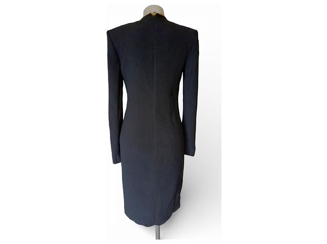 Haider Ackermann Schwarzes Etuikleid aus Satin - Ansicht 7