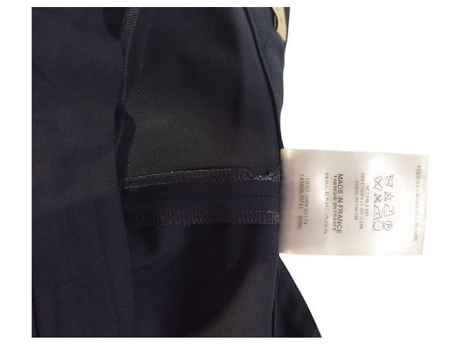 Falda midi asimétrica con volantes Balenciaga Paris Navy con cremallera dorada FR 38 - vista 4