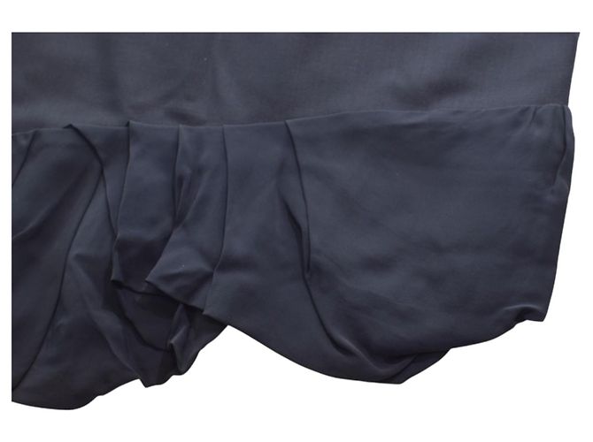 Falda midi asimétrica con volantes Balenciaga Paris Navy con cremallera dorada FR 38 - vista 6