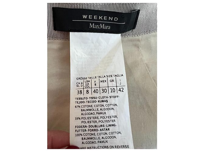 Gonna Weekend Max Mara argento in cotone - vista 3