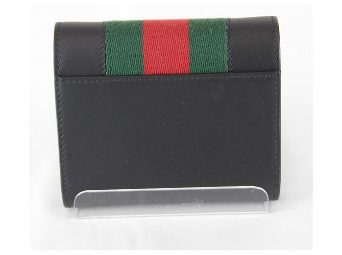 Gucci Sylvie Web Line Tri-fold Wallet Black - view 2