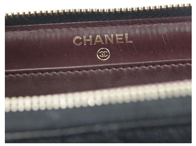 Chanel Langbörse aus gestepptem Kaviarleder Schwarz - Ansicht 11