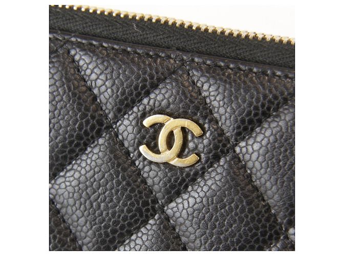 Chanel Langbörse aus gestepptem Kaviarleder Schwarz - Ansicht 7