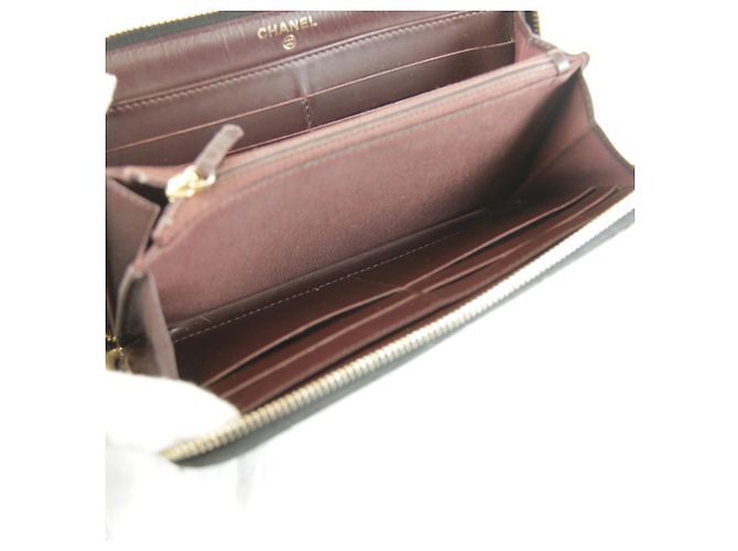 Chanel Langbörse aus gestepptem Kaviarleder Schwarz - Ansicht 8