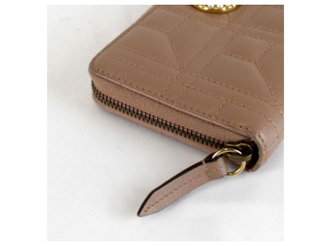 Cartera larga de cuero marrón GG Marmont de Gucci Castaño - vista 4