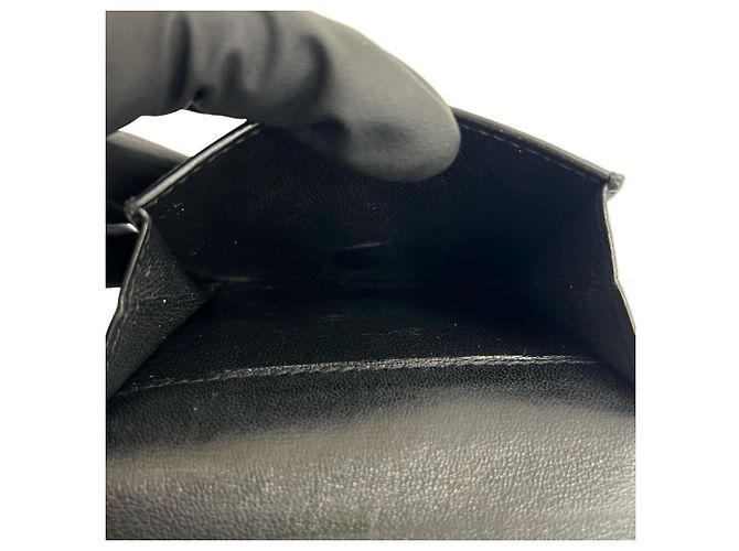 Yves Saint Laurent Black Leather Tri-fold Wallet - view 10