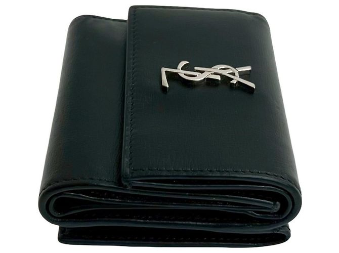 Yves Saint Laurent Black Leather Tri-fold Wallet - view 5