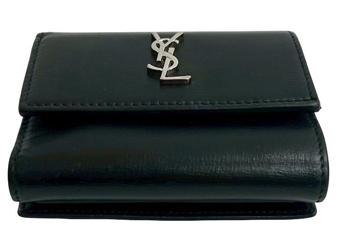 Yves Saint Laurent Black Leather Tri-fold Wallet - view 6