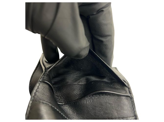Yves Saint Laurent Black Leather Tri-fold Wallet - view 9