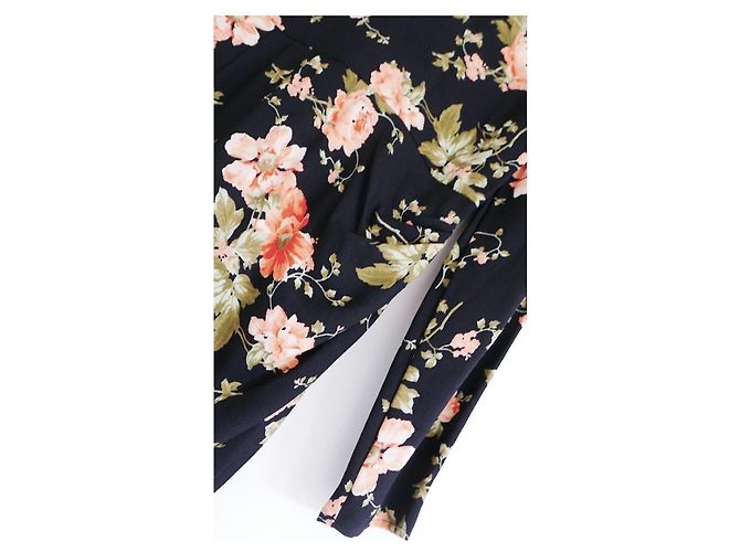 Vestido largo de crepé con estampado floral Celeste de Reformation Negro Rosa - vista 6